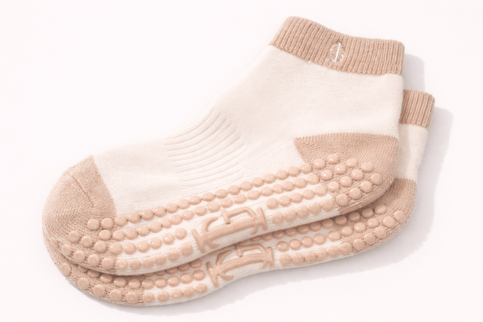 Bare Grace Pilates Socks - Inner Grace Beige and Cream non slip Yoga Socks
