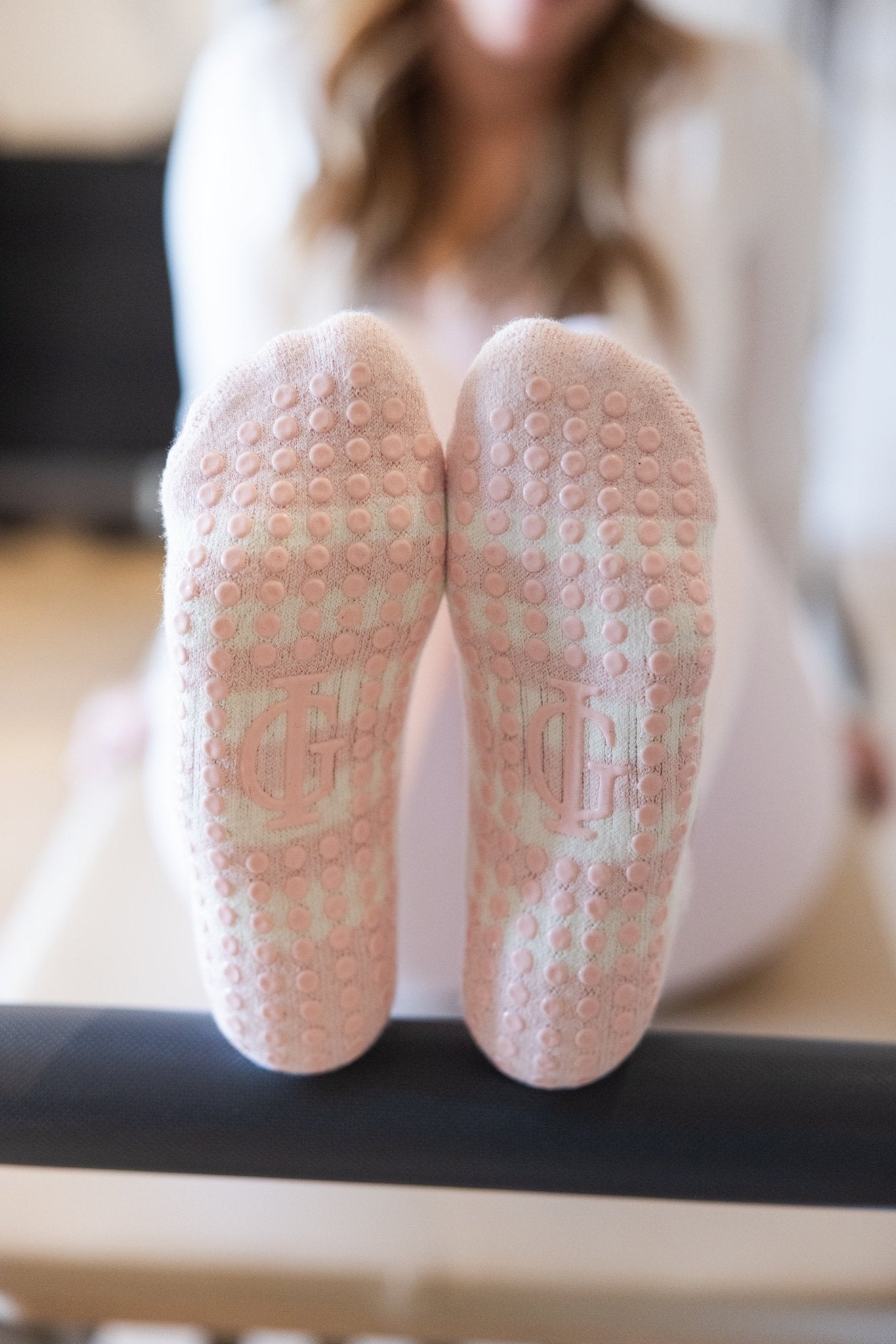 Blushing Grace Pilates grip socks | Merino wool blend socks | Non - slip yoga socks - Inner Grace