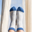 Coastal Calm Pilates Socks - Inner Grace | Blue floral Palm Beach inspired print | non-slip yoga socks