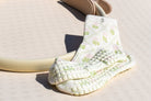 Grace's Garden Pilates Socks - Inner Grace Pink and Green floral pattern Palm Beach-inspired Pilates grip socks